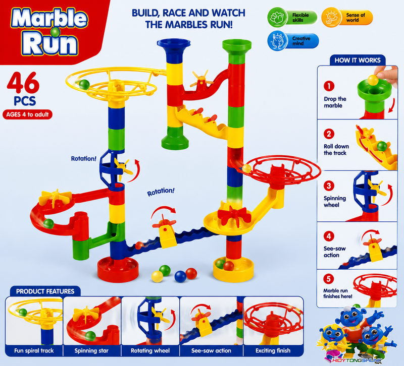 46PCS Marble Run Building Set – NO.8204