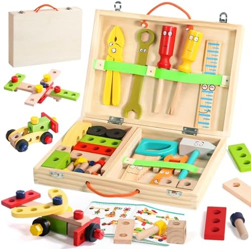 34PCS Wooden Simulation Toolbox Toy